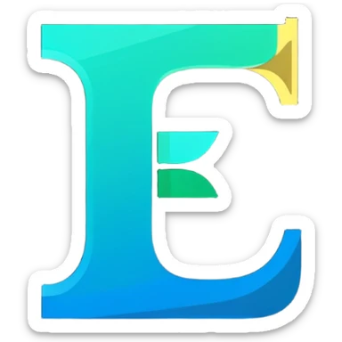 Colorful Gradient Alphabetical Letter “E” sticker