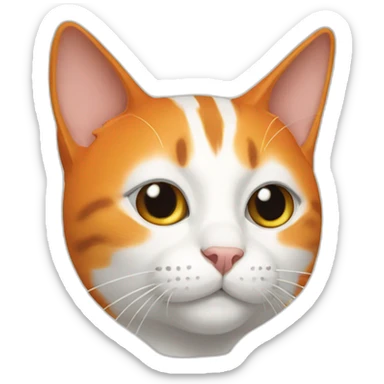 cat orange and white sticker