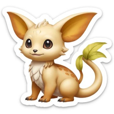 White soft natural realistic romantic vintage antique divine beautiful elegant pretty precious cute young youthful  Fakémon-Pokémon-hybrid-creature sticker