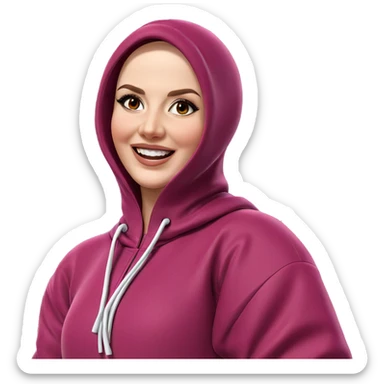 smiling girl in hood sticker