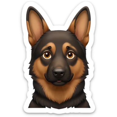 Pastor alemán color negro marrón sticker