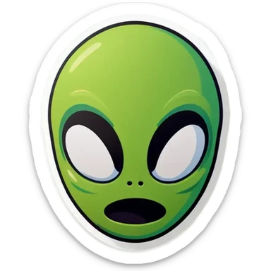 An alien emoji with a green-colored head sticker