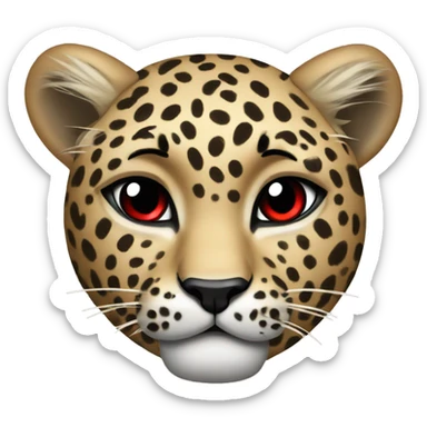 Leopard with red lips and bow looking sassy sticker