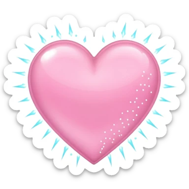 baby pink heart with sparks sticker