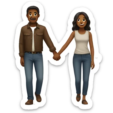a couple holding hands sticker