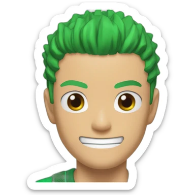 rononoa zoro de one piece qui porte le maillot de foot de l'Algérie sticker