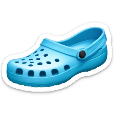 Realistic light blue pair o crocs shoes isolated.  sticker