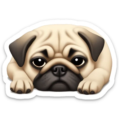 Pug sleeping sticker