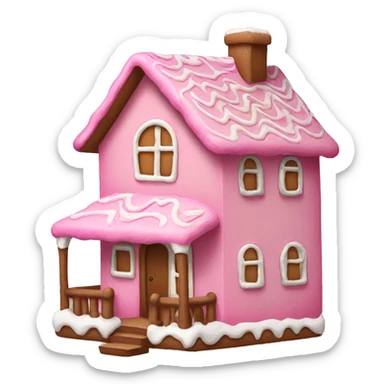 A pink gingerbread house sticker