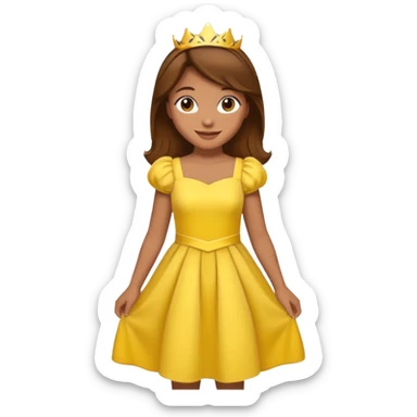 Princess daisy yelllow dress standing with brown hair  sticker