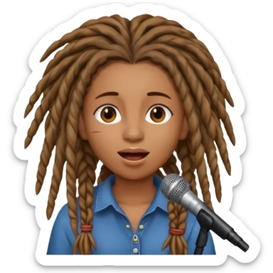 emoji de chica con rastas cantando sticker