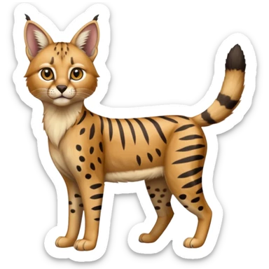 Striped and spotted Lynx-Caracal-Serval-hybrid full body sticker