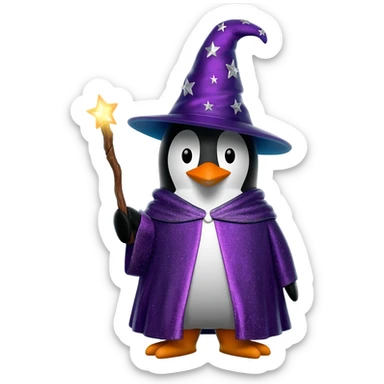 Penguin Wizard sticker