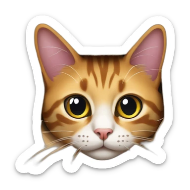 Cat in paper bag sticker