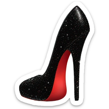 Black sparkly red bottom heels sticker