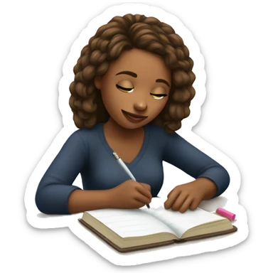 Girl journaling  sticker