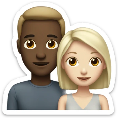 Pale brunette girl with pale blonde husband  sticker