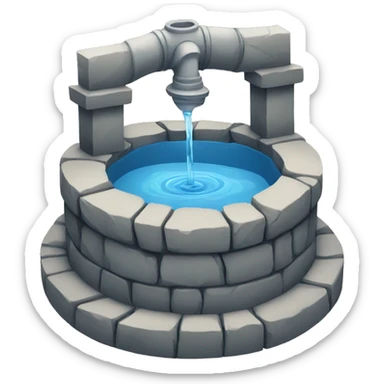 a water well made out of stone sticker