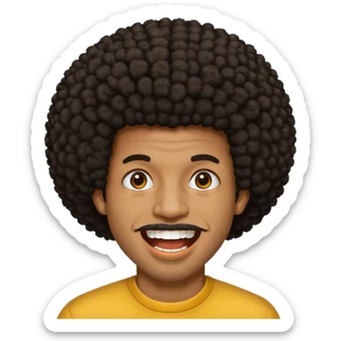 Black seventeen man  with a afro haircut and grillz in his teeths sticker