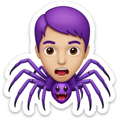 purple spider biting arm no wound mid bite sticker