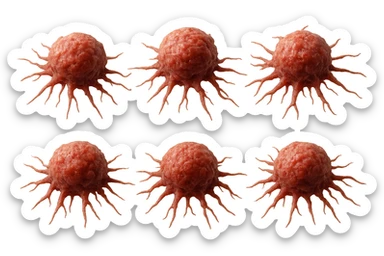 SEI CELLULE TUMORALI ANATOMICHE REALISTICHE FLUTTUANO IN ARIA sticker