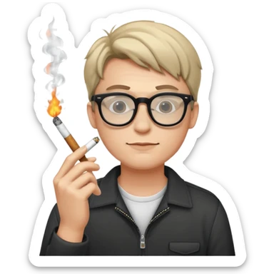 cool guy with a cigarette and glasses sticker