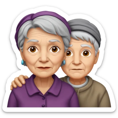 lo mismo que estas haciendo solo coloca alado de la abuela un hombre joven  sticker