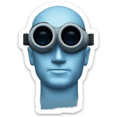generate me a pair of bino nightvision goggles. Make the lens circular, with the color of the lens blue.  sticker