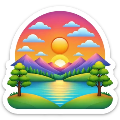 Pôr do sol com Naturezw sticker