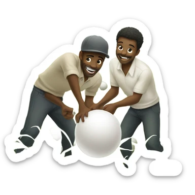 Make black working men picking white balls on farm he is happy sticker