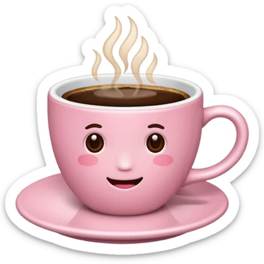 light-pink cup of coffee sticker