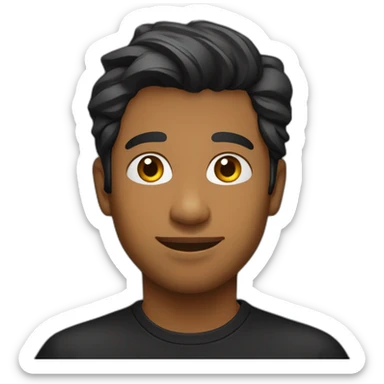 handsome 27 year old sri lankan guy in black t-shirt sticker