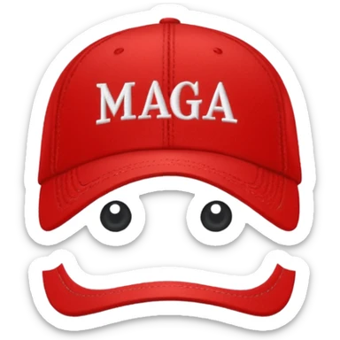 Hat with MAGA sticker