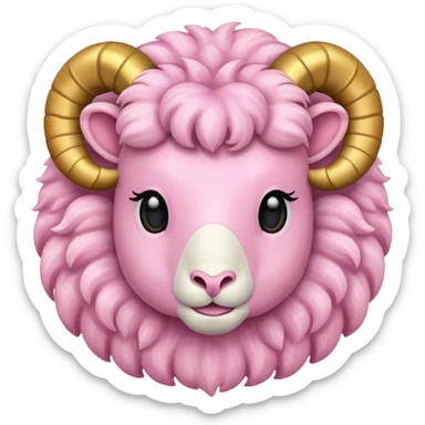 Light pink and gold Ram sticker