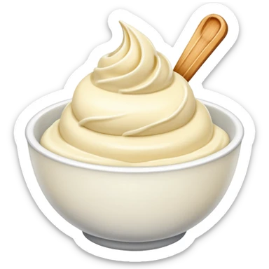 Bowl of vanilla ice cream  sticker