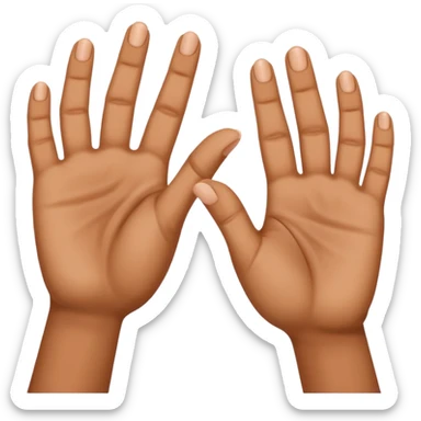 close-up of two hands with fingers nearly touching, inspired by the Creation of Adam sticker