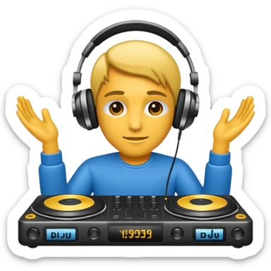DJ with headphones sticker