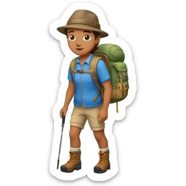 Hiker with backpack sticker