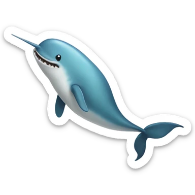 Narwhal doing a back flip sticker