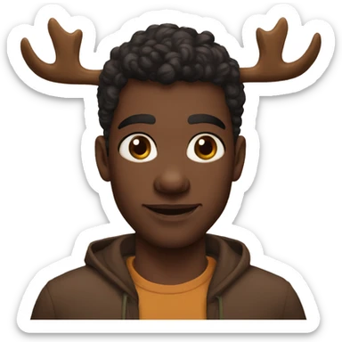 Human moose hybrid with hazel eyes  sticker