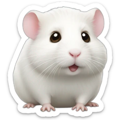 White hamster sticker