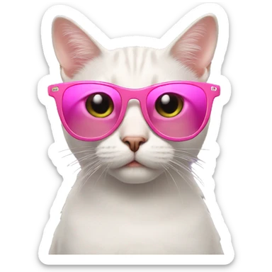 cat with pink sunglasses sticker