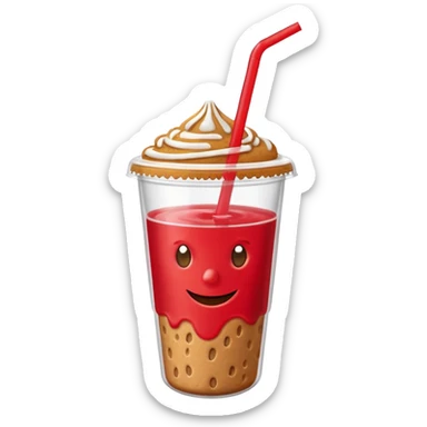 strawberry biscoff drink with lid and straw without face sticker