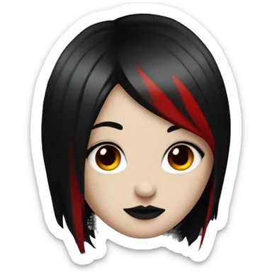 Goth girl with red and black hair and piercings sticker