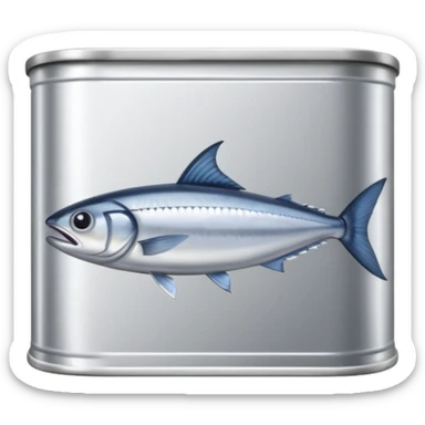 rectangular metal can for mackerel fish sticker