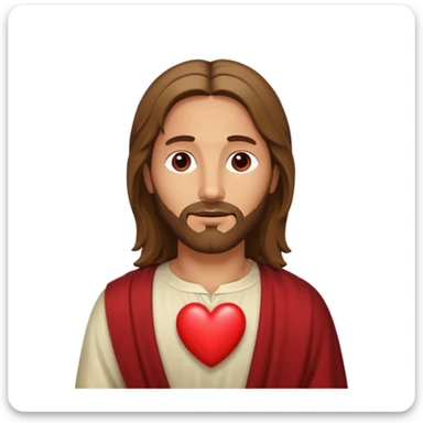 Jesus Cristo com um coração vermelho no peito  sticker
