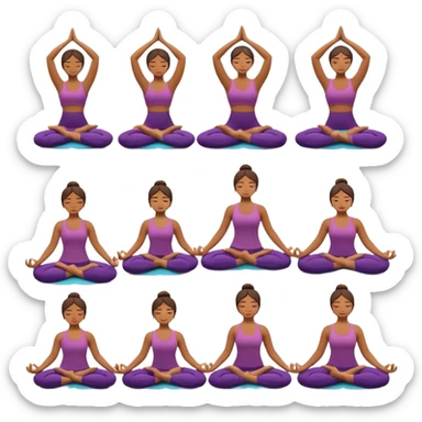 different yoga poses Girl sticker