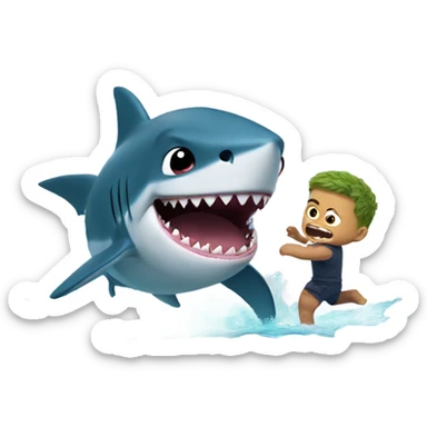 Baby Shark Getting kicked by the hulk sticker