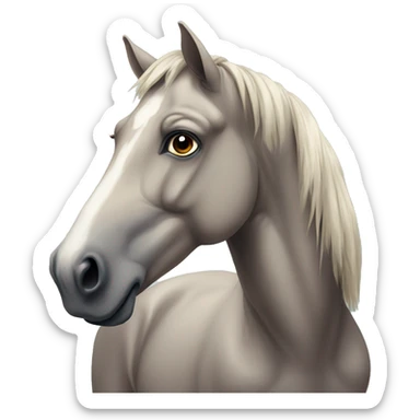 A horse looking sad  sticker