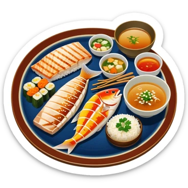 japanese breakfast platter sticker